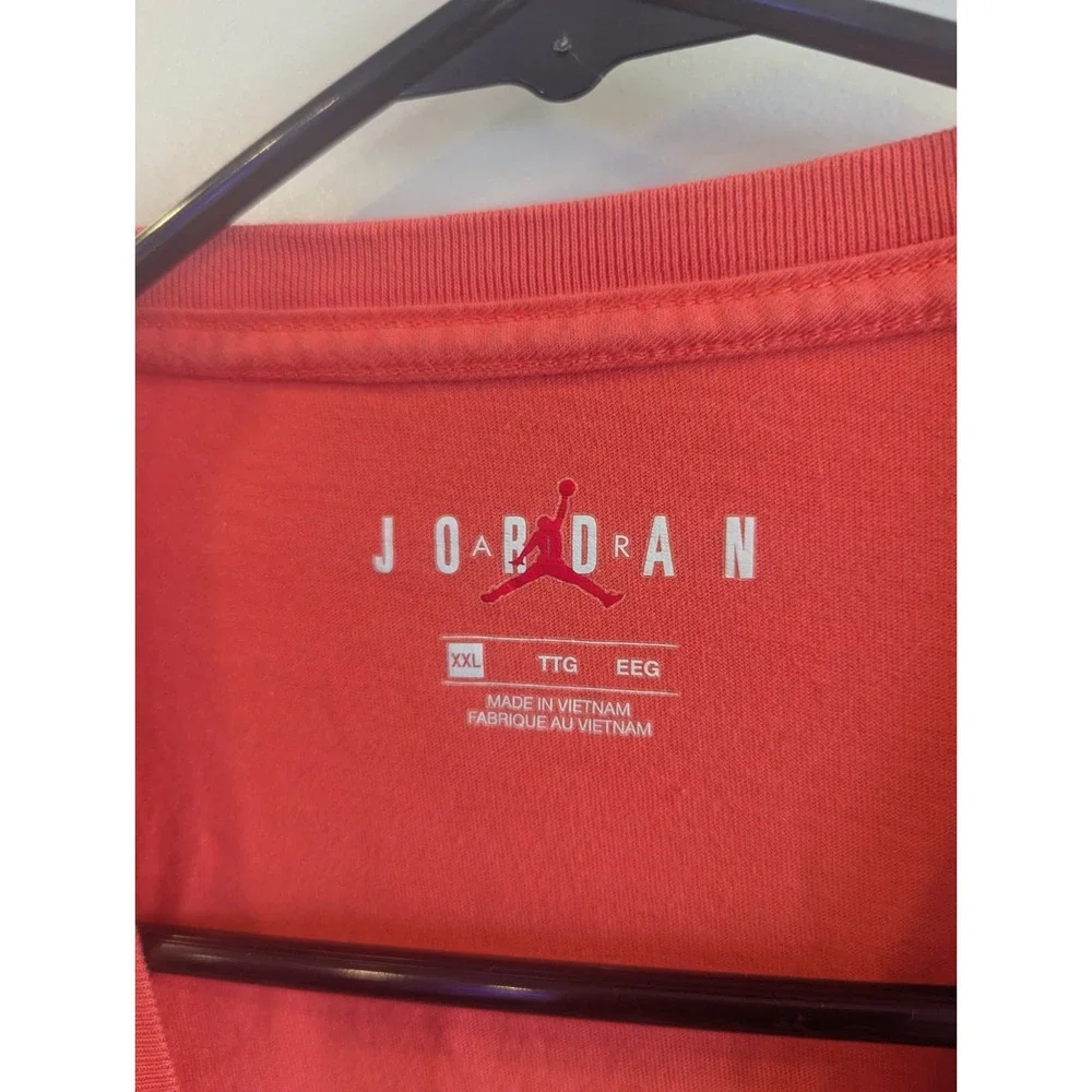 Air Jordan Short Sleeve T Shirt‎ Mens Size 2XL Orange Graphic Print Cotton - Picture 4 of 5